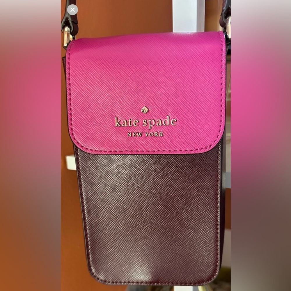 Kate Spade Madison North South Flap Phone Crossbody Bag)L4.75x H 7.5”x W 1.5" W